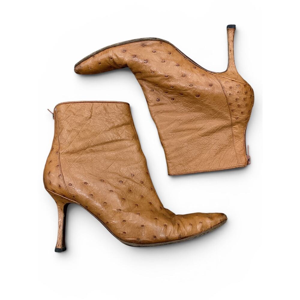 Manolo Blahnik Ostrich Bootie - Picture 2 of 6